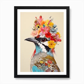 Bird With A Flower Crown Sparrow 5 Art Print