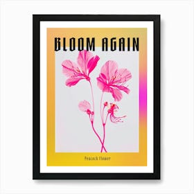 Hot Pink Peacock Flower 2 Poster Art Print