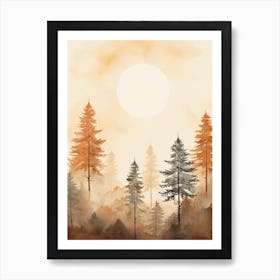 Watercolour Of Olympic National Forest   Washington Usa 0 Art Print
