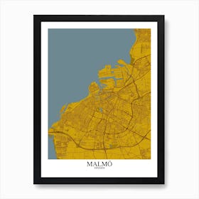 Malmo Yellow Blue Art Print