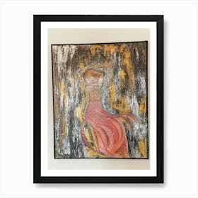 Women in rose Art Print