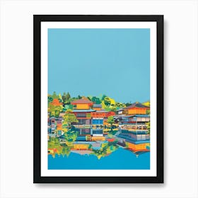 Kyoto Japan 2 Colourful Illustration Art Print