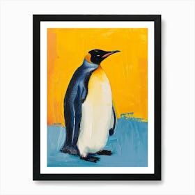 King Penguin Petermann Island Colour Block Painting 2 Art Print