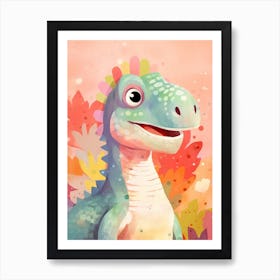 Colourful Dinosaur Maiasaura 1 Art Print