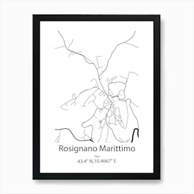 Rosignano Marittimo,Italy Minimalist Map Poster