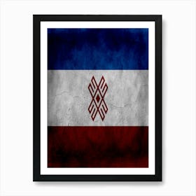 Mari El Flag Texture Art Print