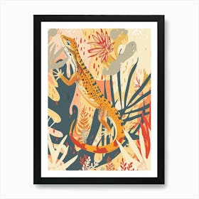 Modern Colourful Lizard Abstract Illustration 1 Art Print