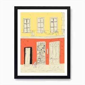 Lisbon The Book Nook Pastel Colours 3 Art Print