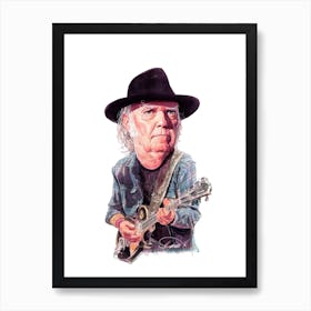 Neil Young Watercolor Art Print