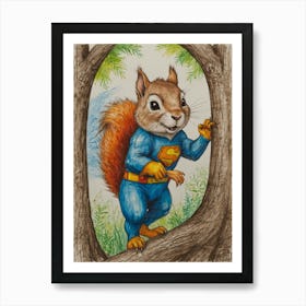 Super Squirrel 4 Art Print