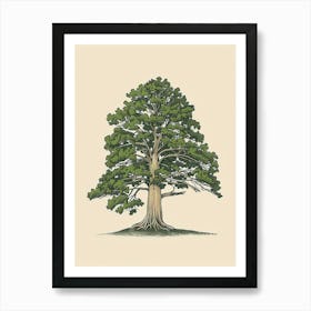 Cedar Tree Minimalistic Drawing 3 Art Print