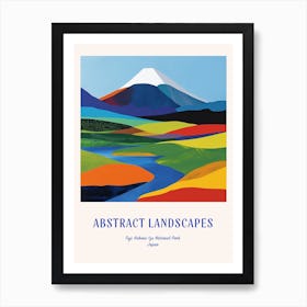 Colourful Abstract Fuji Hakone Izu National Park Japan 2 Poster Blue Art Print