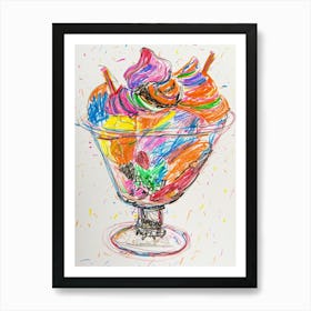 Jelly Trifle Children S Scribble Style 1 Art Print