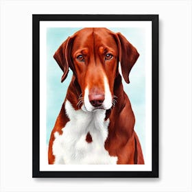 Redbone Coonhound Watercolour Dog Art Print