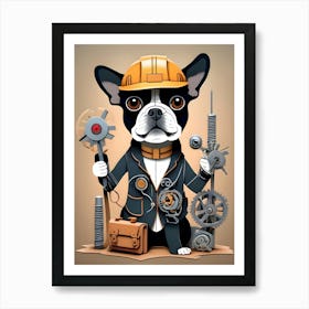 Boston Terrier-Reimagined 138 Art Print