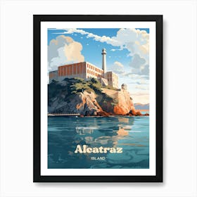 Alcatraz Island San Francisco California USA Illustration Art Print