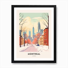 Vintage Winter Travel Poster Montreal Canada 1 Art Print