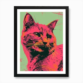 Pink Cat 3 Art Print