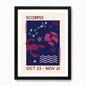 Scorpio Zodiac Art Print