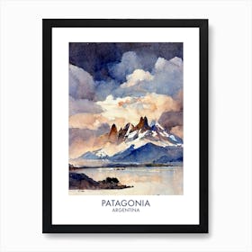 Patagonia Argentina Watercolour Travel Art Print