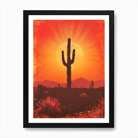 Sunset In The Desert 18 Art Print