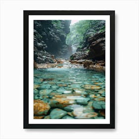 Waterfalls In The Mountains 1 Art Print