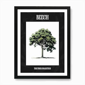 Beech Tree Pixel Illustration 2 Poster Art Print