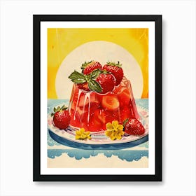 Strawberry Jelly Retro Cookbook Inspired 4 Art Print