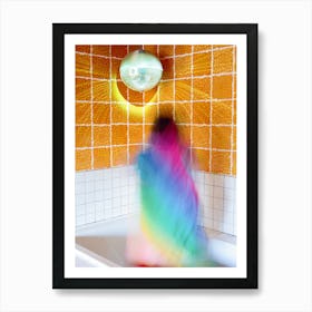 Disco Rainbow Dance on Film Art Print