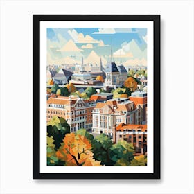 The Hague, Netherlands, Geometric Illustration 3 Art Print