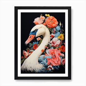 Bird With A Flower Crown Swan 1 Art Print