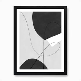 Abstract Black And White Painting 2 Art Print