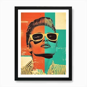 Person Collage Woman In Sunglasses By Person Art Print