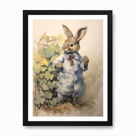 Storybook Animal Watercolour Rabbit 2 Art Print