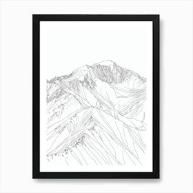 Pikes Peak Usa Line Drawing 6 Art Print