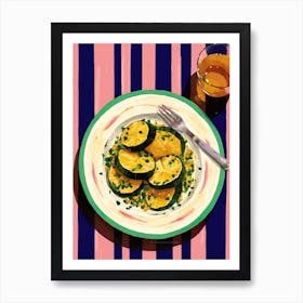 A Plate Of Pumpkins, Autumn Food Illustration Top View 50 Art Print