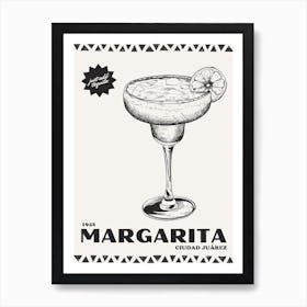 Black And White Retro Margarita Art Print