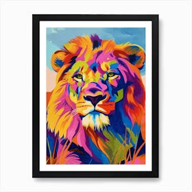 Transvaal Lion Symbolic Imagery Fauvist Painting 3 Art Print