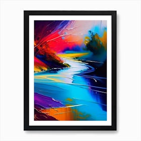River Current Landscapes Waterscape Bright Abstract 1 Art Print
