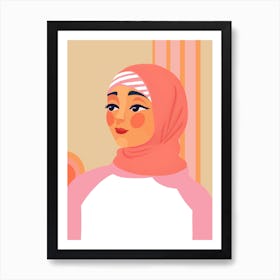 Muslim Girl In Stylish Hijab Art Print