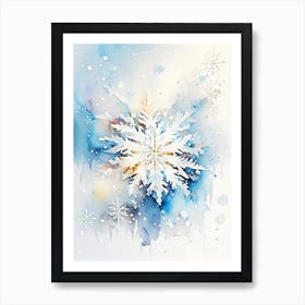 Cold, Snowflakes, Storybook Watercolours 1 Art Print