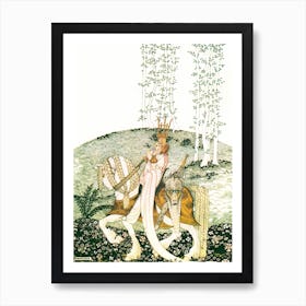 "Then He Coaxed Her Down and Took Her Home" by Kay Nielsen - East of the Sun and West of the Moon 1914 - Vintage Victorian Fairytale Art Signed Remastered High Resolution  Art Print