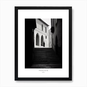 Poster Of Perugia, Italy, Black And White Analogue Photography 4 Art Print