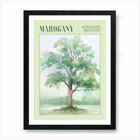 Mahogany Tree Atmospheric Watercolour Painting 3 Poster Art Print