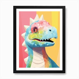 Colourful Dinosaur Saltasaurus 4 Art Print