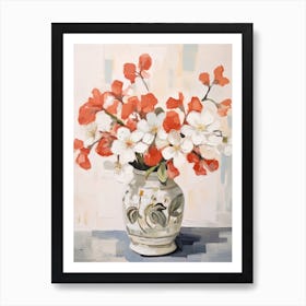 Geranium Flower Still Life Painting 4 Dreamy Art Print