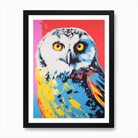 Andy Warhol Style Bird Snowy Owl 1 Art Print