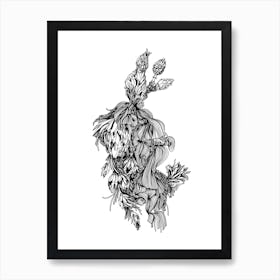 Artichoke Linear Drawing Art Print