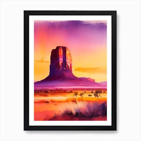 The Monument Valley Watercolour Art Print