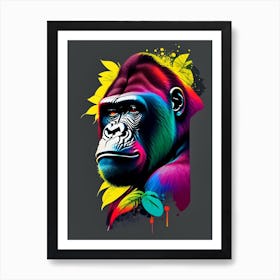 Gorilla With Wondering Face Gorillas Tattoo 1 Art Print